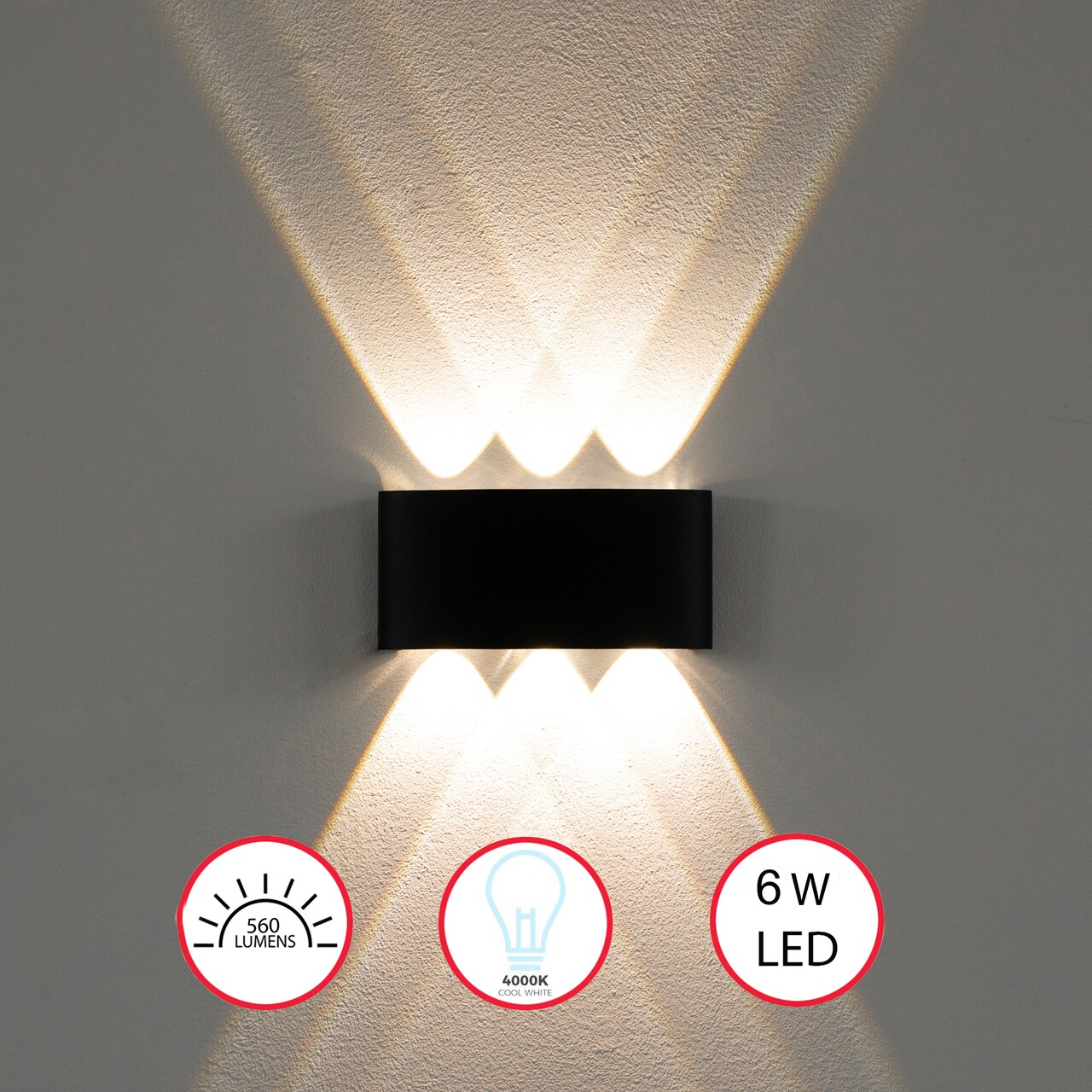 Contemporary Decorative Waterproof Black Aluminum Wall Lamp for Indoors and Outdoors - Sleek Design - Energy-Efficient LED Light Fixture for Porch, Patio, Garden, and More - Stylish Lighting Solution, Long-lasting LED Bulb.